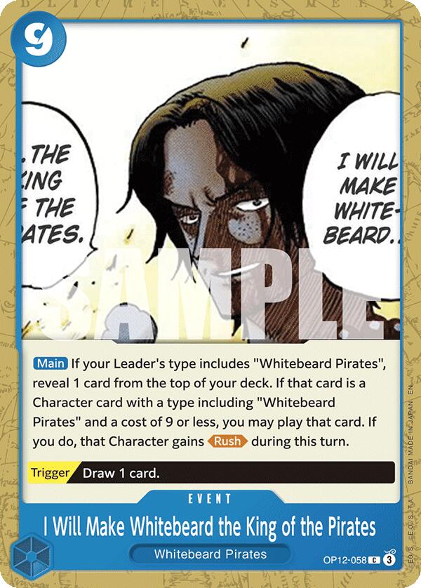 I Will Make Whitebeard the King of the Pirates [Legacy of the Master] | Cards and Coasters CA