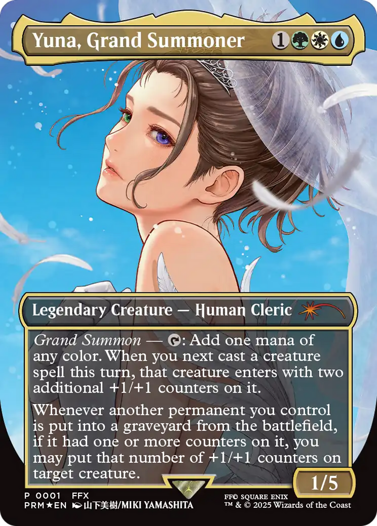 Yuna, Grand Summoner (Borderless) [Wizards Play Network 2025] | Cards and Coasters CA