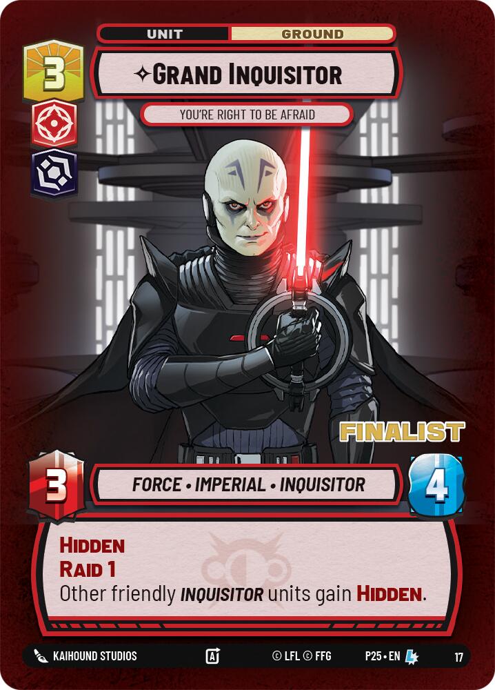Grand Inquisitor - You're Right to Be Afraid (Finalist) (17) (17) [Organized Play Promos] | Cards and Coasters CA