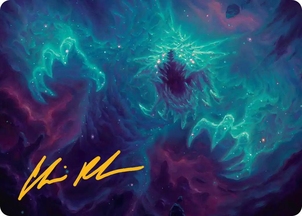 Cosmogoyf Art Card (Gold-Stamped Signature) [Edge of Eternities Art Series] | Cards and Coasters CA