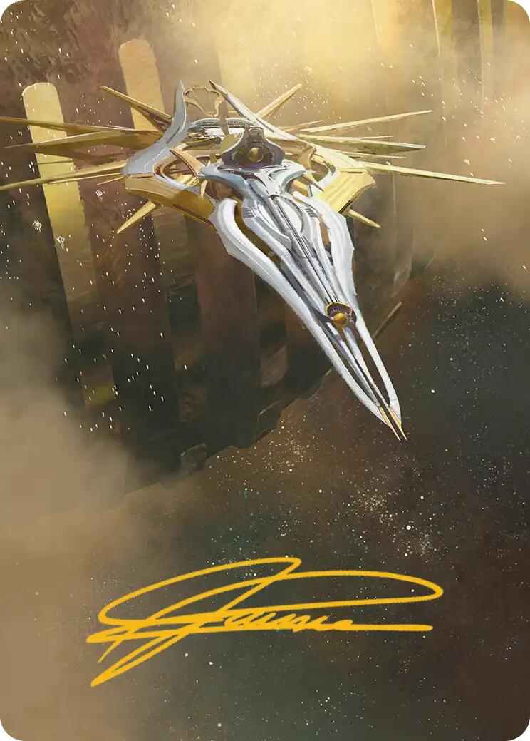 Dawnsire, Sunstar Dreadnought Art Card (Gold-Stamped Signature) [Edge of Eternities Art Series] | Cards and Coasters CA