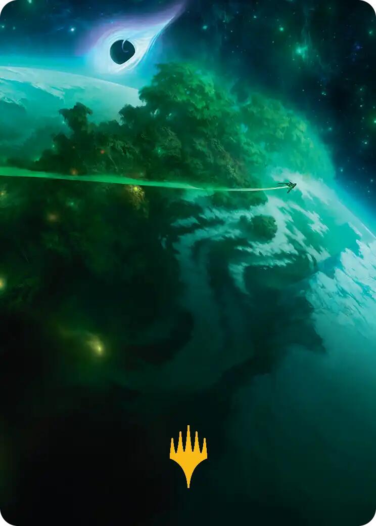 Evendo, Waking Haven Art Card (Gold-Stamped Planeswalker Symbol) [Edge of Eternities Art Series] | Cards and Coasters CA