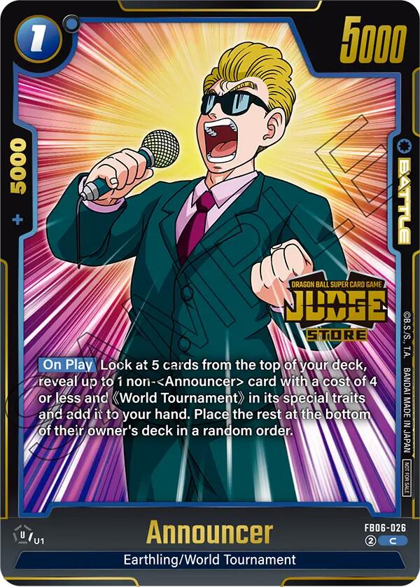 Announcer (Judge Pack 04 - Store Judge) [Fusion World Tournament Cards] | Cards and Coasters CA