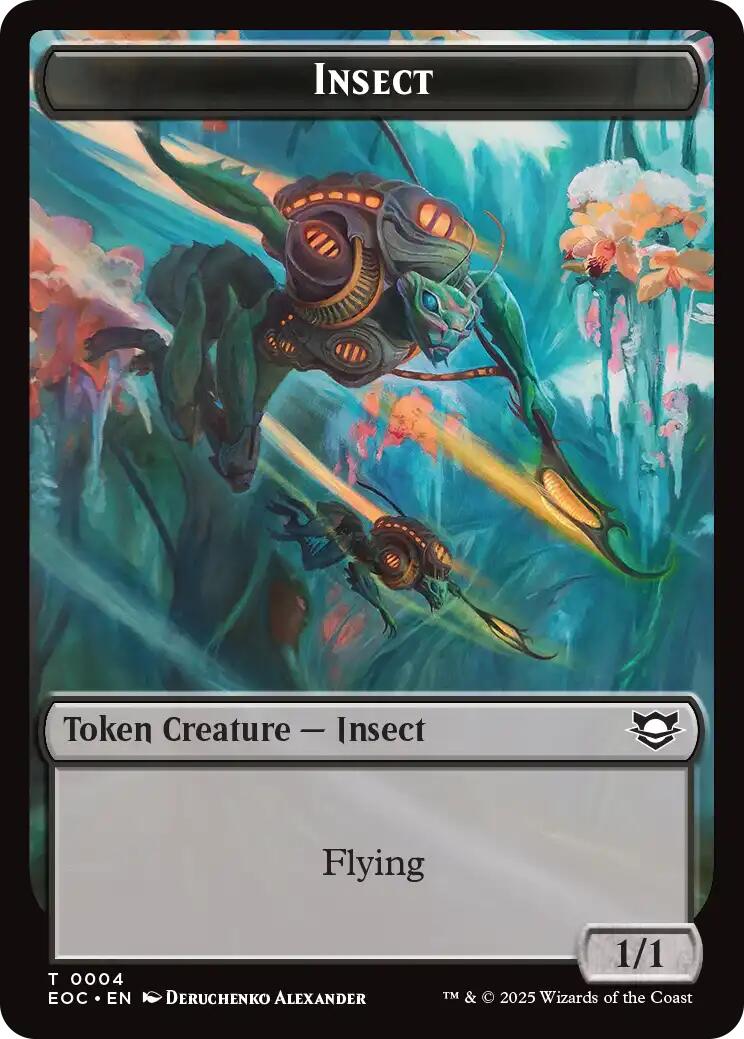 Insect // Elemental (0007) Double-Sided Token [Edge of Eternities Commander Tokens] | Cards and Coasters CA