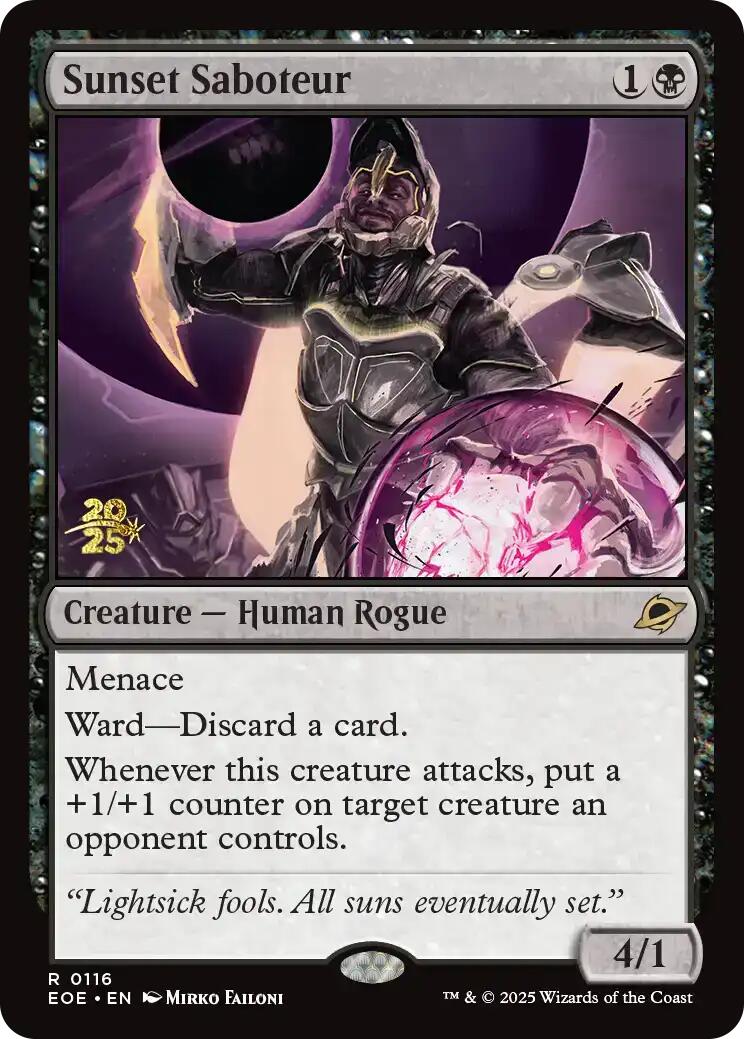 Sunset Saboteur [Edge of Eternities Prerelease Promos] | Cards and Coasters CA