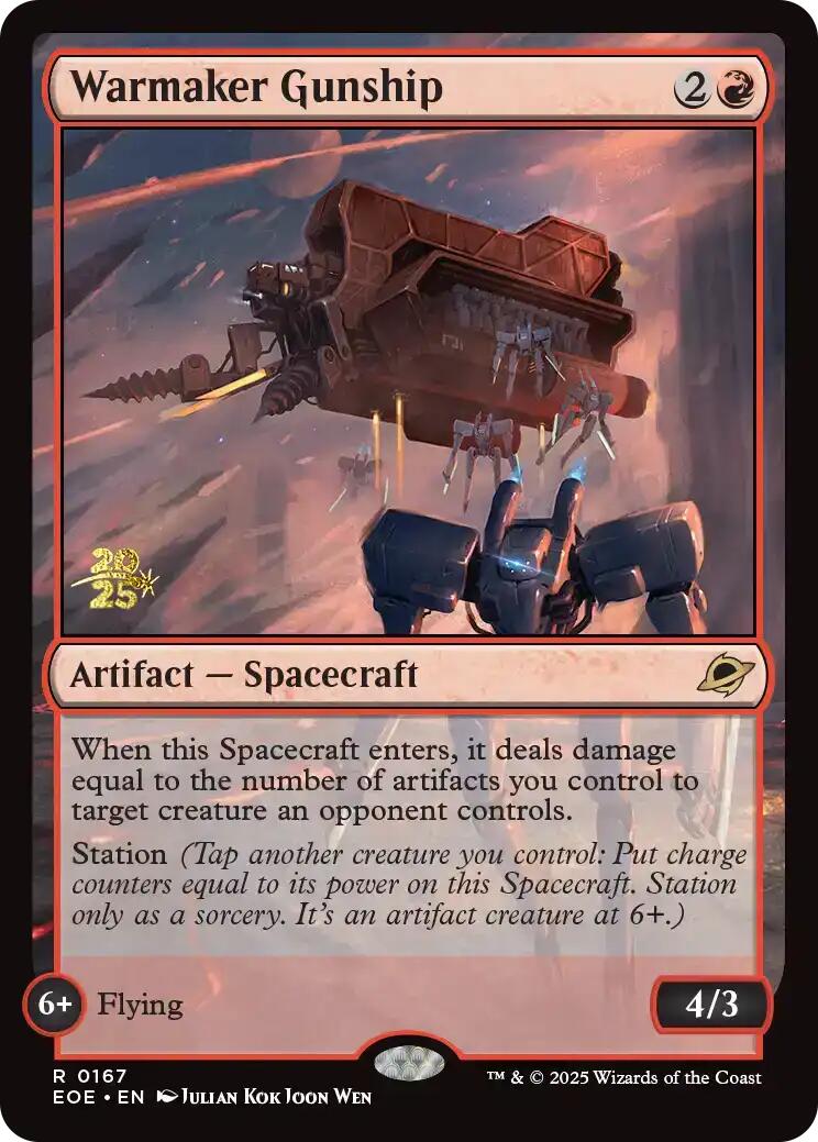 Warmaker Gunship [Edge of Eternities Prerelease Promos] | Cards and Coasters CA