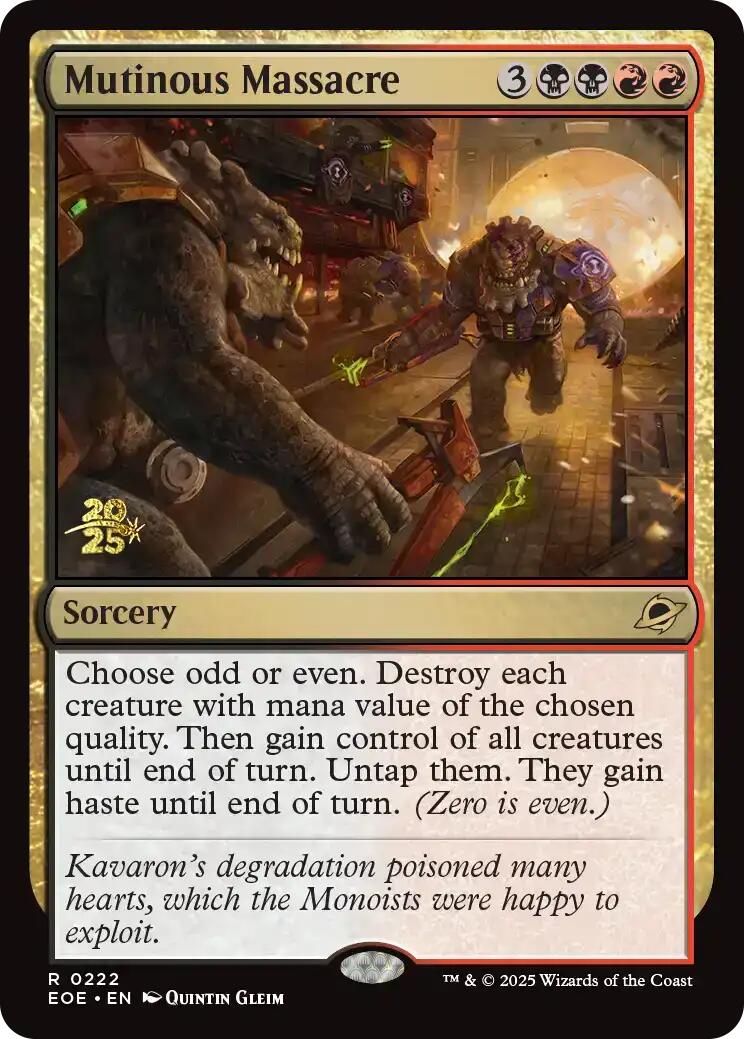 Mutinous Massacre [Edge of Eternities Prerelease Promos] | Cards and Coasters CA