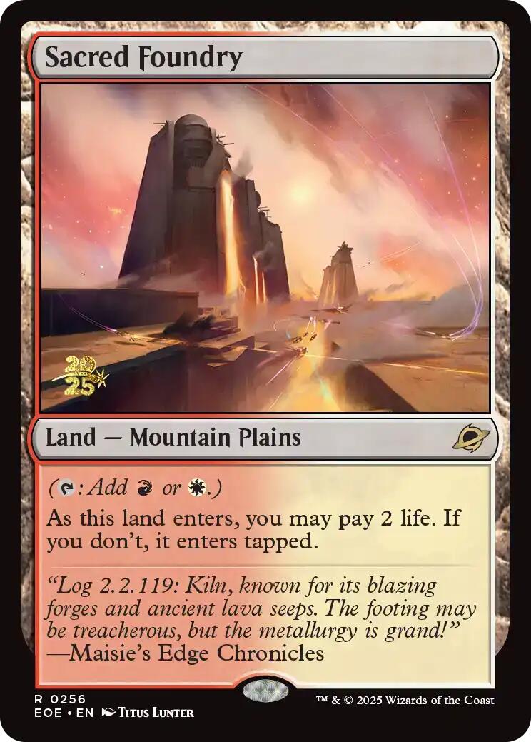 Sacred Foundry [Edge of Eternities Prerelease Promos] | Cards and Coasters CA