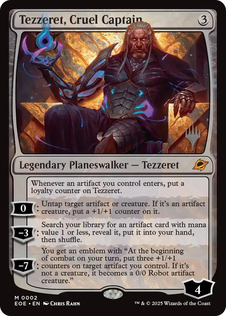 Tezzeret, Cruel Captain [Edge of Eternities Promo Pack] | Cards and Coasters CA
