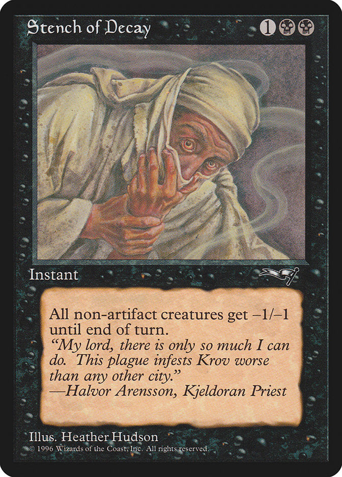 Stench of Decay (Covering Mouth) [Alliances] | Cards and Coasters CA
