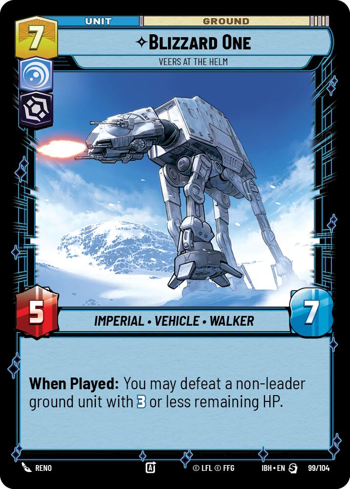 Blizzard One (99/104) - Veers at the Helm (99/104) [Intro Battle: Hoth] | Cards and Coasters CA