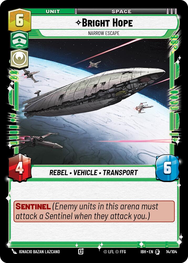 Bright Hope (14/104) - Narrow Escape (14/104) [Intro Battle: Hoth] | Cards and Coasters CA