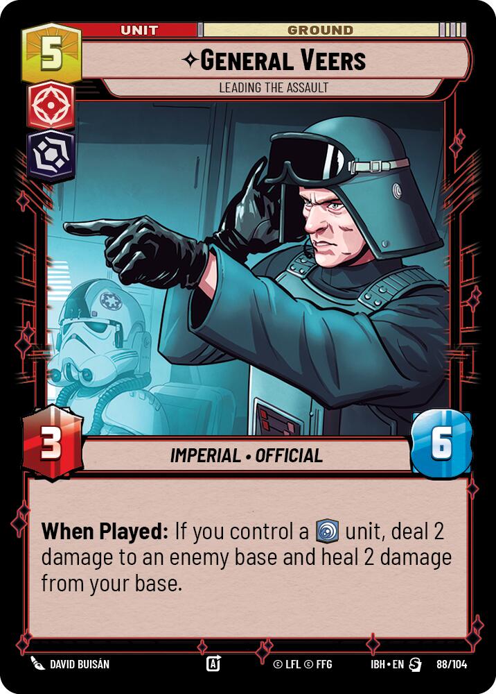 General Veers (88/104) - Leading the Assault (88/104) [Intro Battle: Hoth] | Cards and Coasters CA