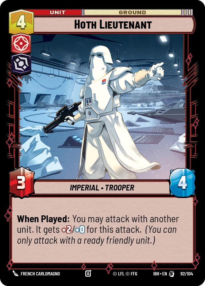 Hoth Lieutenant (92/104) (92/104) [Intro Battle: Hoth] | Cards and Coasters CA