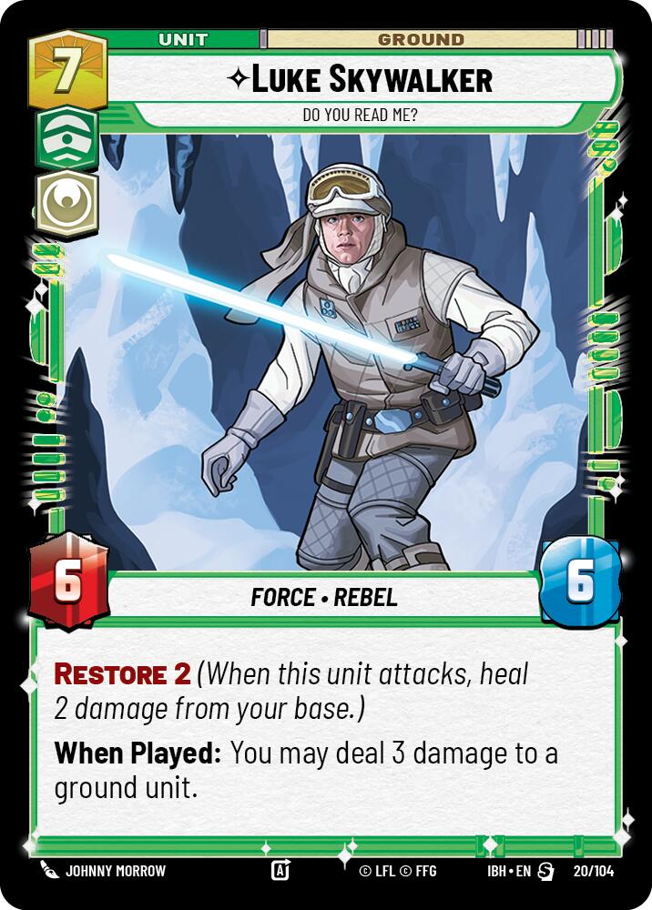 Luke Skywalker (20/104) - Do You Read Me? (20/104) [Intro Battle: Hoth] | Cards and Coasters CA