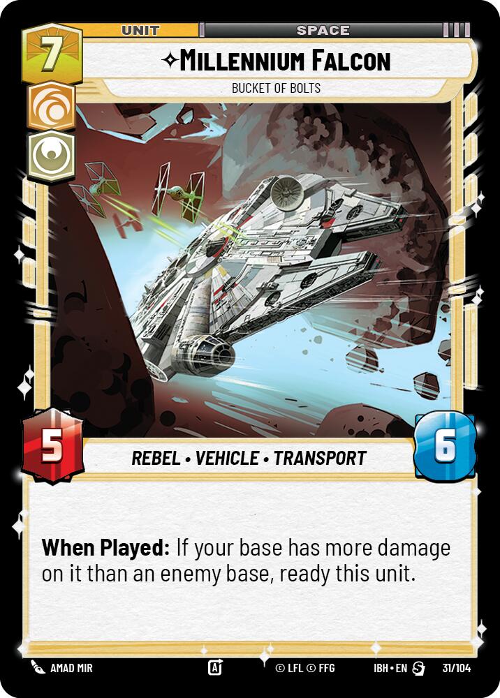 Millennium Falcon (31/104) - Bucket of Bolts (31/104) [Intro Battle: Hoth] | Cards and Coasters CA