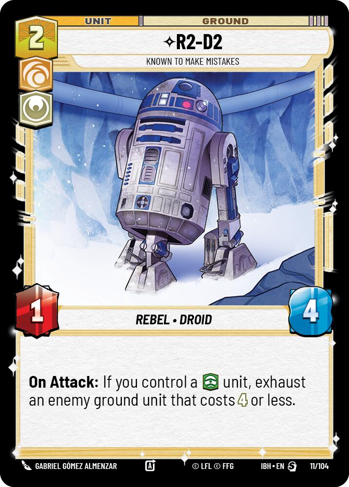 R2-D2 (11/104) - Known to Make Mistakes (11/104) [Intro Battle: Hoth] | Cards and Coasters CA