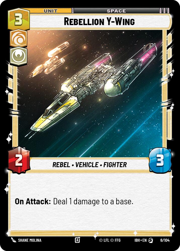 Rebellion Y-Wing (6/104) (6/104) [Intro Battle: Hoth] | Cards and Coasters CA