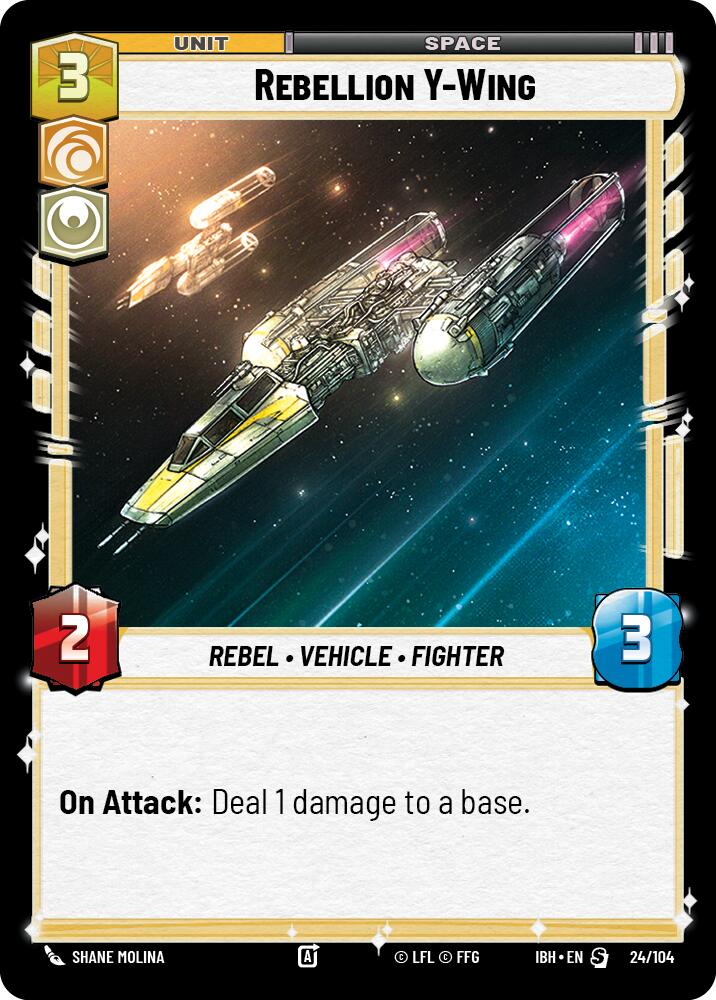 Rebellion Y-Wing (24/104) (24/104) [Intro Battle: Hoth] | Cards and Coasters CA