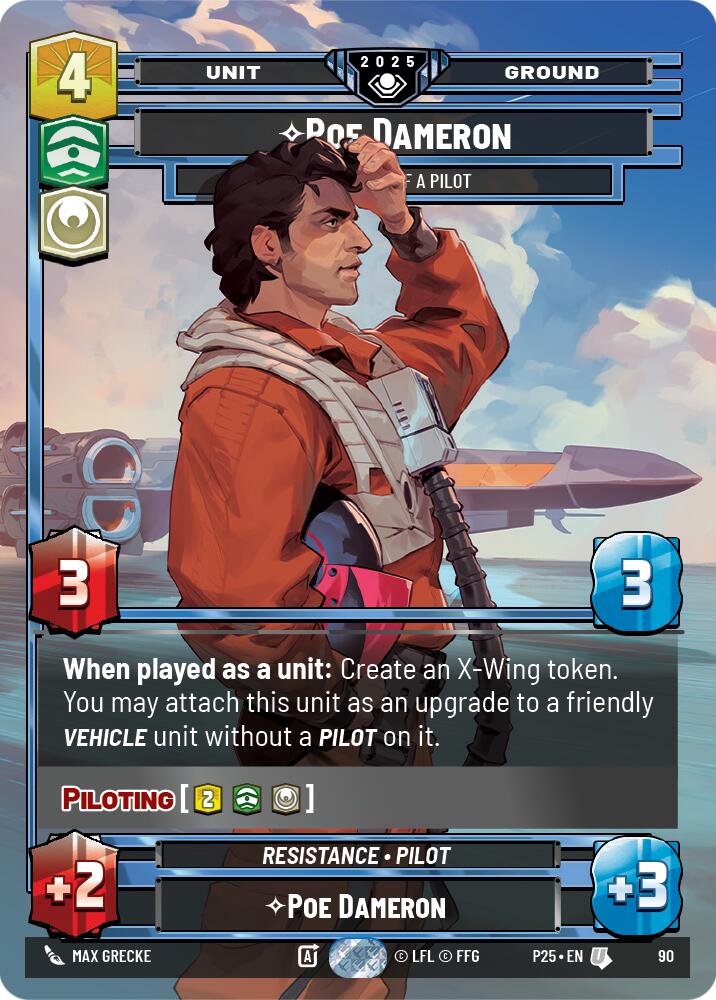 Poe Dameron (90) - One Hell of a Pilot (90) [Organized Play Promos] | Cards and Coasters CA