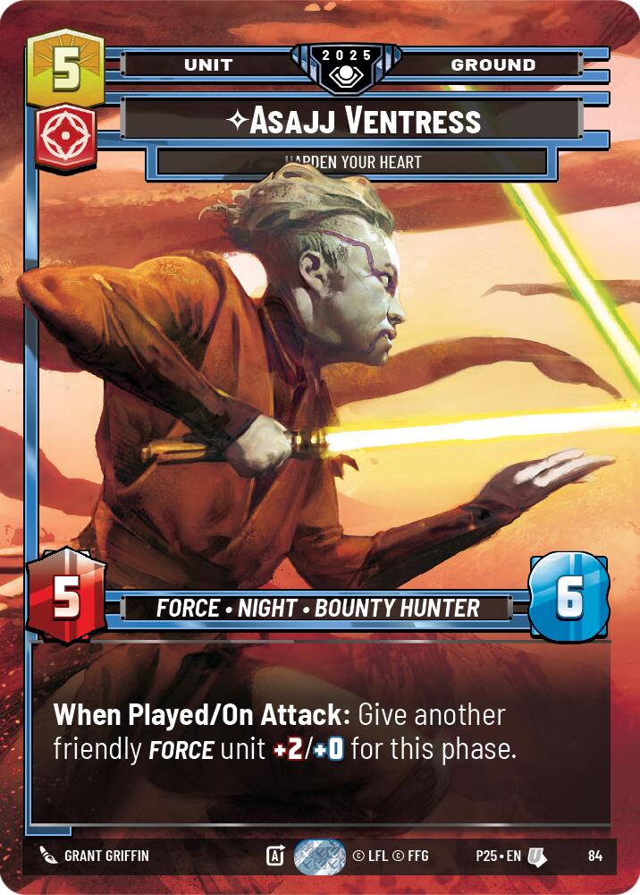 Asajj Ventress (84) - Harden Your Heart (84) [Organized Play Promos] | Cards and Coasters CA