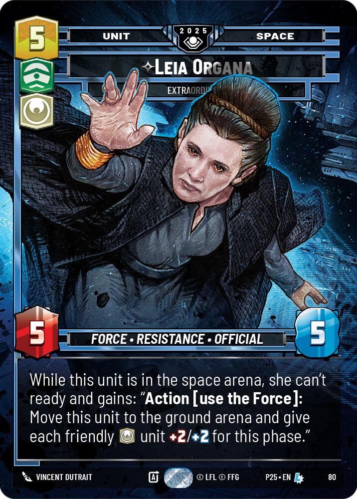Leia Organa (80) - Extraordinary (80) [Organized Play Promos] | Cards and Coasters CA