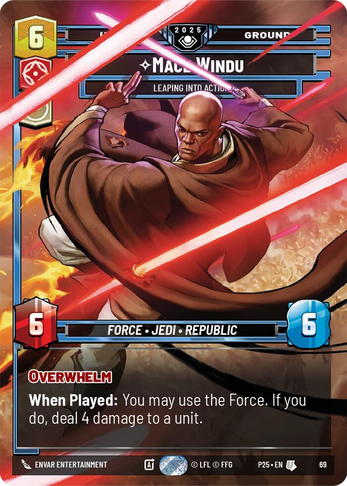 Mace Windu (69) - Leaping into Action (69) [Organized Play Promos] | Cards and Coasters CA