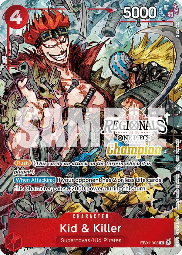 Kid & Killer (Offline Regional Champion Card Set 2025 Vol.2) [One Piece Promotion Cards] | Cards and Coasters CA