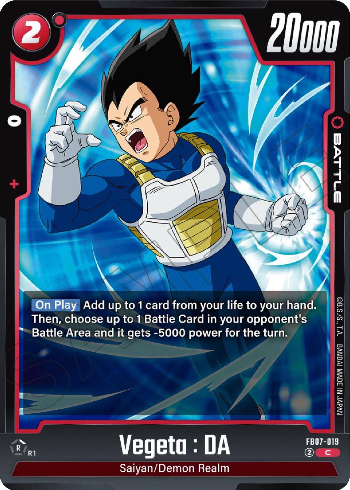 Vegeta : DA (FB07-019) [Wish For Shenron] | Cards and Coasters CA