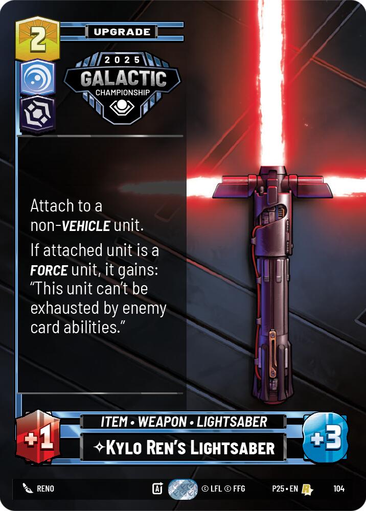 Kylo Ren's Lightsaber (104) (104) [Organized Play Promos] | Cards and Coasters CA