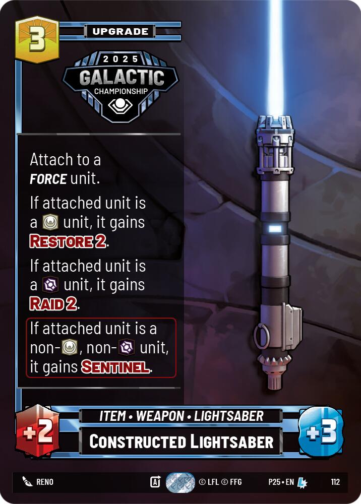 Constructed Lightsaber (112) (112) [Organized Play Promos] | Cards and Coasters CA