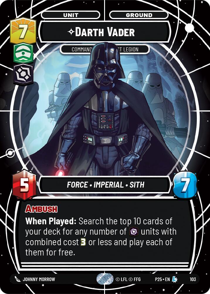 Darth Vader (103) - Commanding the First Legion (103) [Organized Play Promos] | Cards and Coasters CA