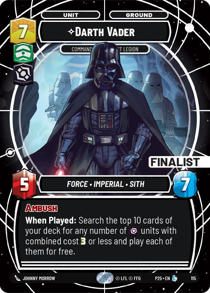 Darth Vader (114) - Commanding the First Legion (Finalist) (114) [Organized Play Promos] | Cards and Coasters CA