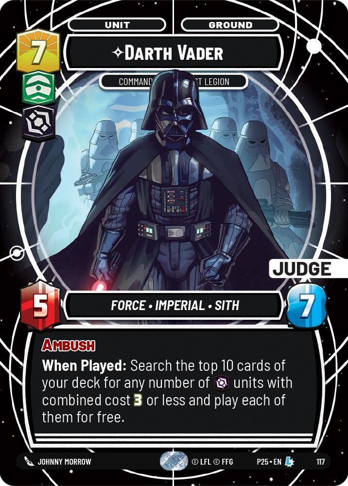 Darth Vader (117) - Commanding the First Legion (117) [Judge Promos] | Cards and Coasters CA