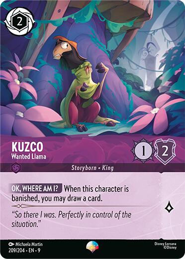 Kuzco - Wanted Llama (Epic) (209/204) [Fabled] | Cards and Coasters CA