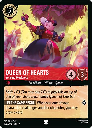 Queen of Hearts - Sensing Weakness (120/204) [Fabled] | Cards and Coasters CA