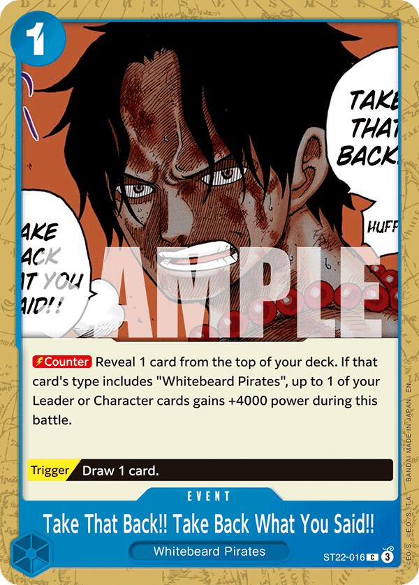 Take That Back!! Take Back What You Said!! [Starter Deck: Ace & Newgate] | Cards and Coasters CA