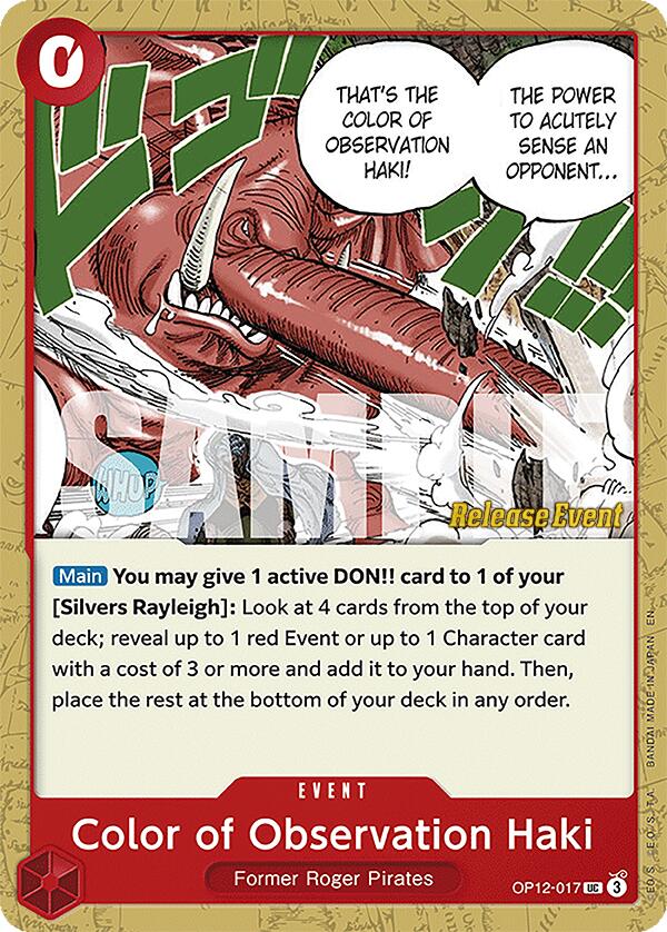 Color of Observation Haki [Legacy of the Master Release Event Cards] | Cards and Coasters CA