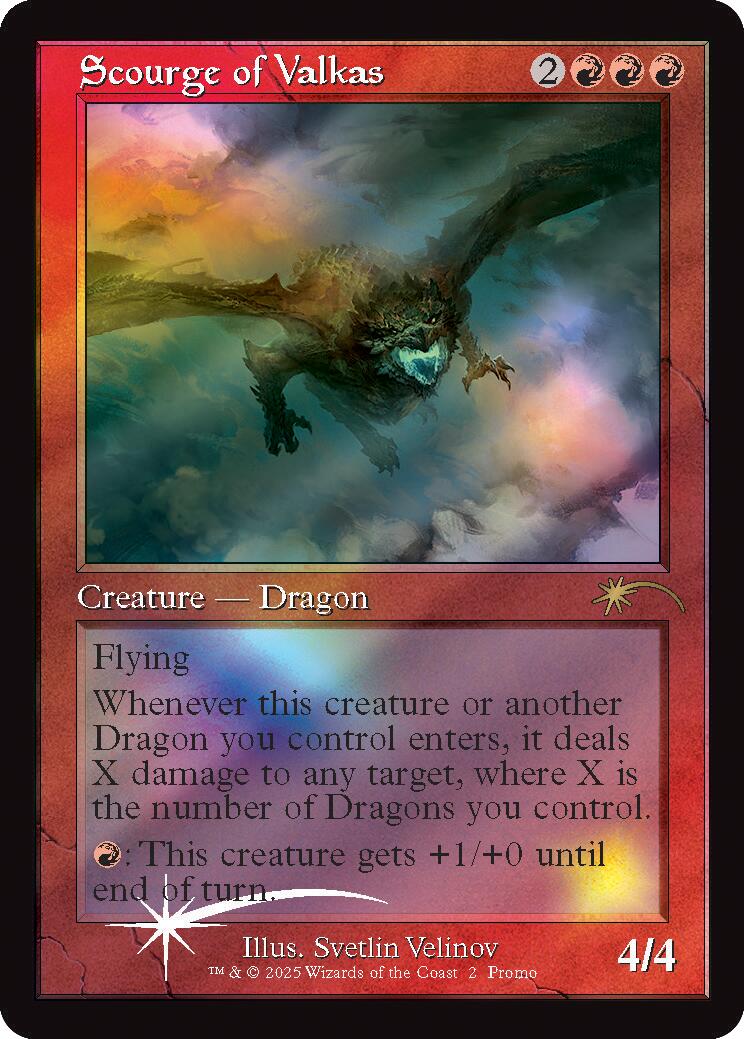 Scourge of Valkas (Retro Frame) [Secret Lair Drop Series] | Cards and Coasters CA