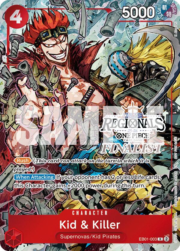 Kid & Killer (Online Regional Finalist Card Set 2025 Vol.2) [One Piece Promotion Cards] | Cards and Coasters CA