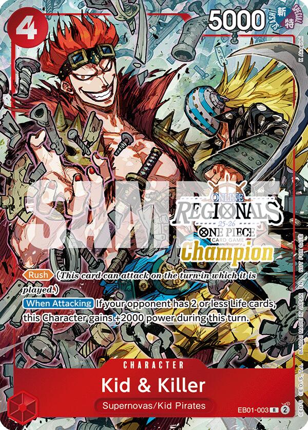 Kid & Killer (Online Regional Champion Card Set 2025 Vol.2) [One Piece Promotion Cards] | Cards and Coasters CA