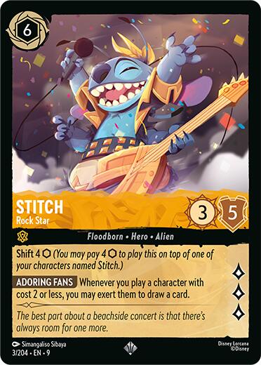 Stitch - Rock Star (3/204) [Fabled] | Cards and Coasters CA