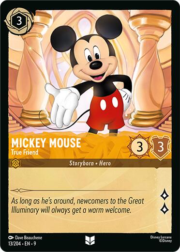 Mickey Mouse - True Friend (13/204) [Fabled] | Cards and Coasters CA