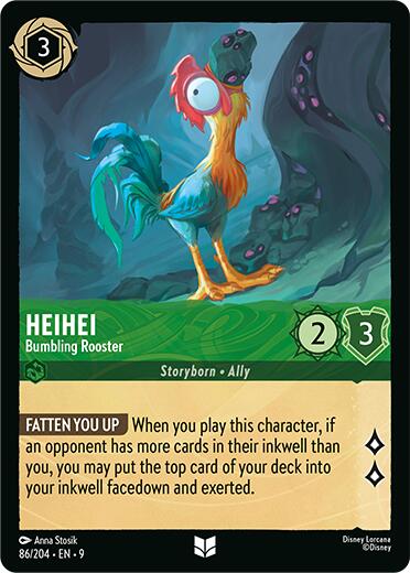 Heihei - Bumbling Rooster (86/204) [Fabled] | Cards and Coasters CA