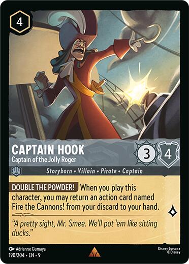Captain Hook - Captain of the Jolly Roger (190/204) [Fabled] | Cards and Coasters CA