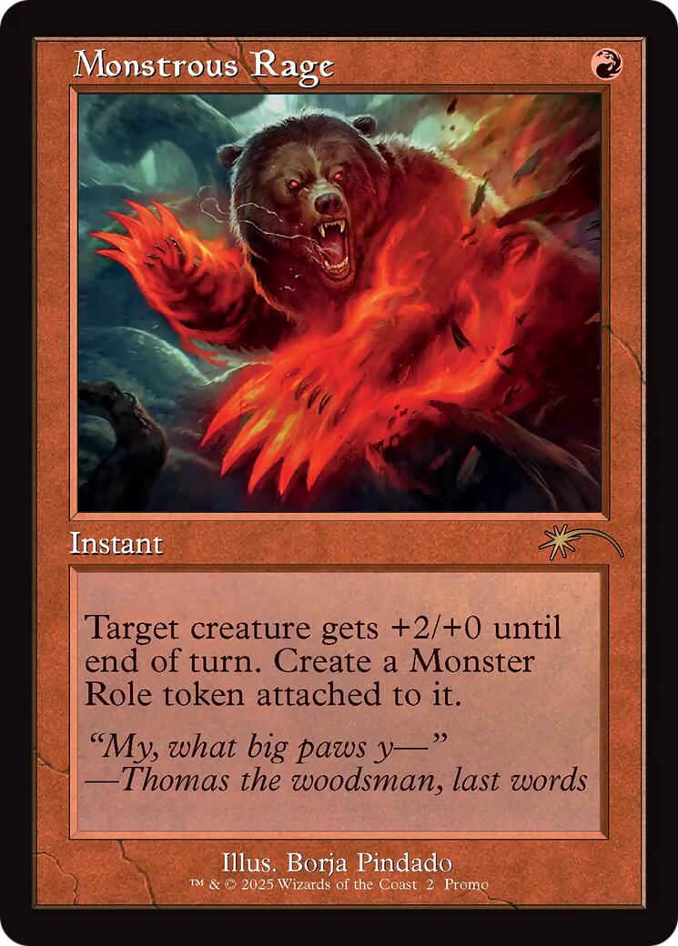 Monstrous Rage (Retro Frame) [Standard Showdown Promos] | Cards and Coasters CA