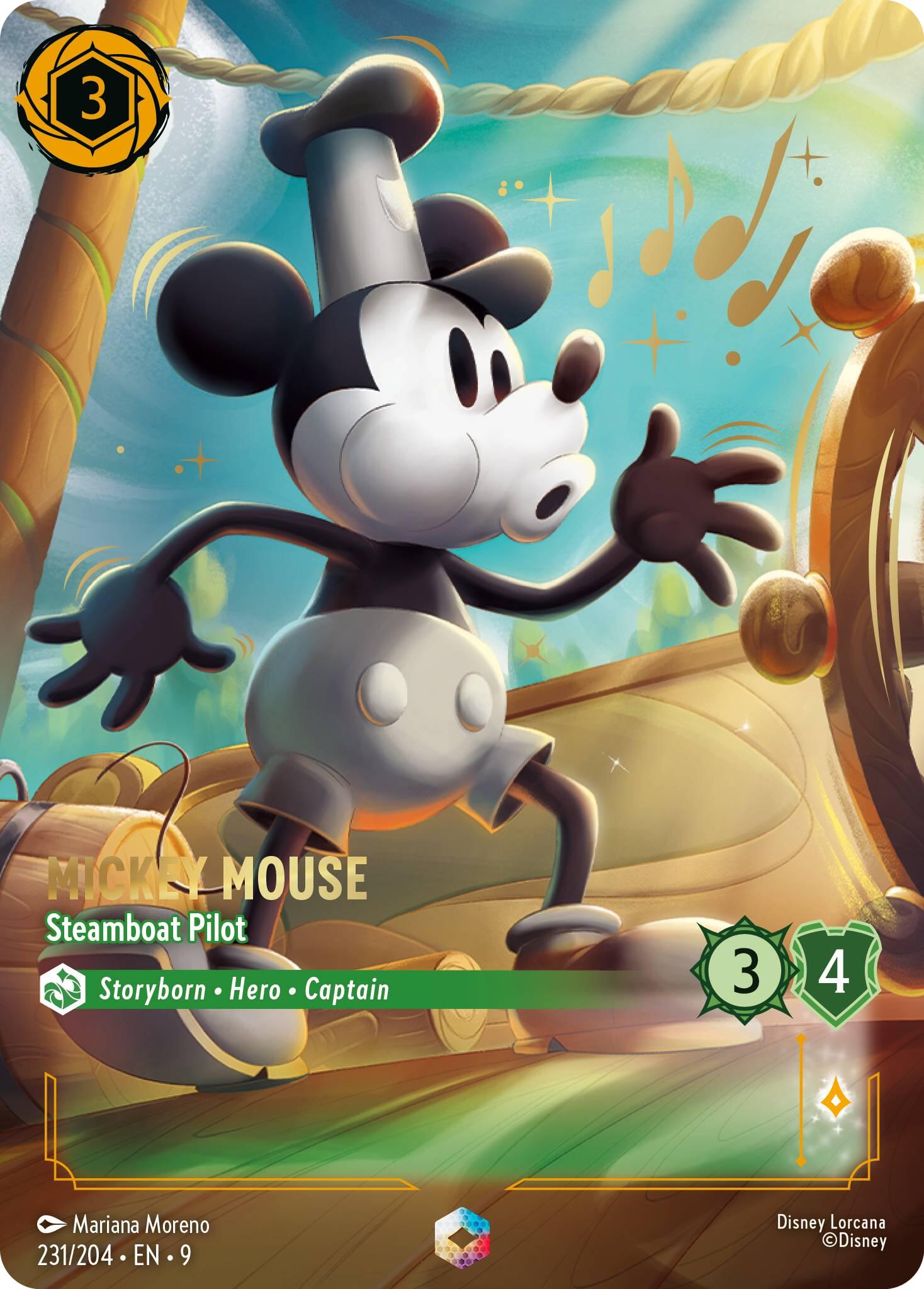 Mickey Mouse - Steamboat Pilot (Enchanted) (231/204) [Fabled] | Cards and Coasters CA