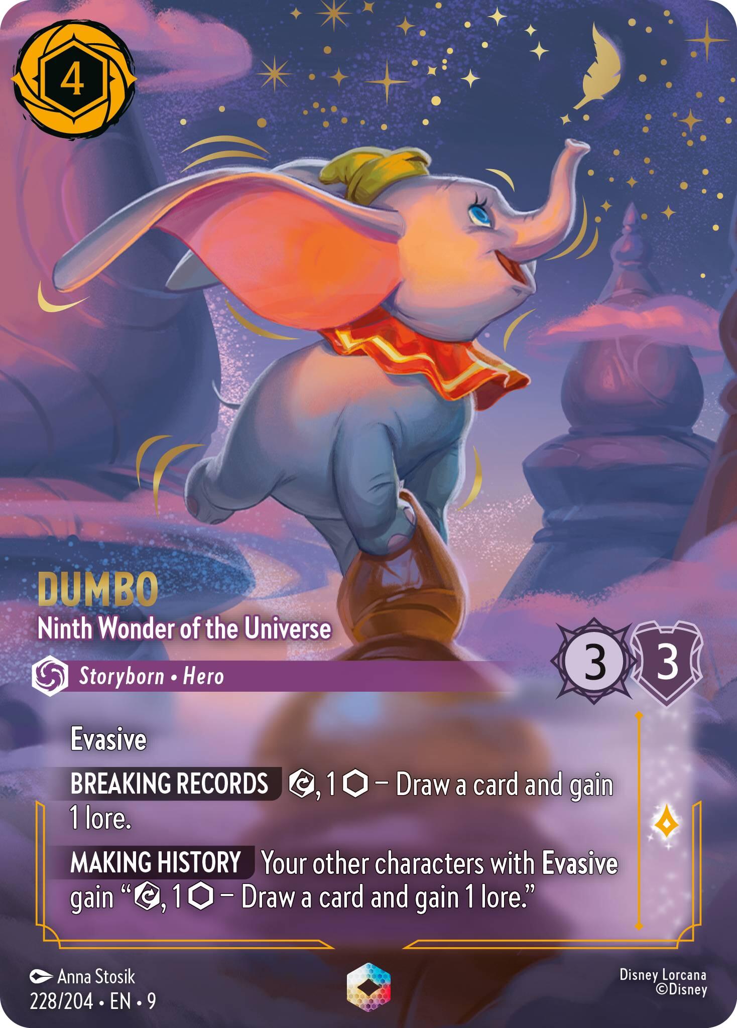 Dumbo - Ninth Wonder of the Universe (Enchanted) (228/204) [Fabled] | Cards and Coasters CA