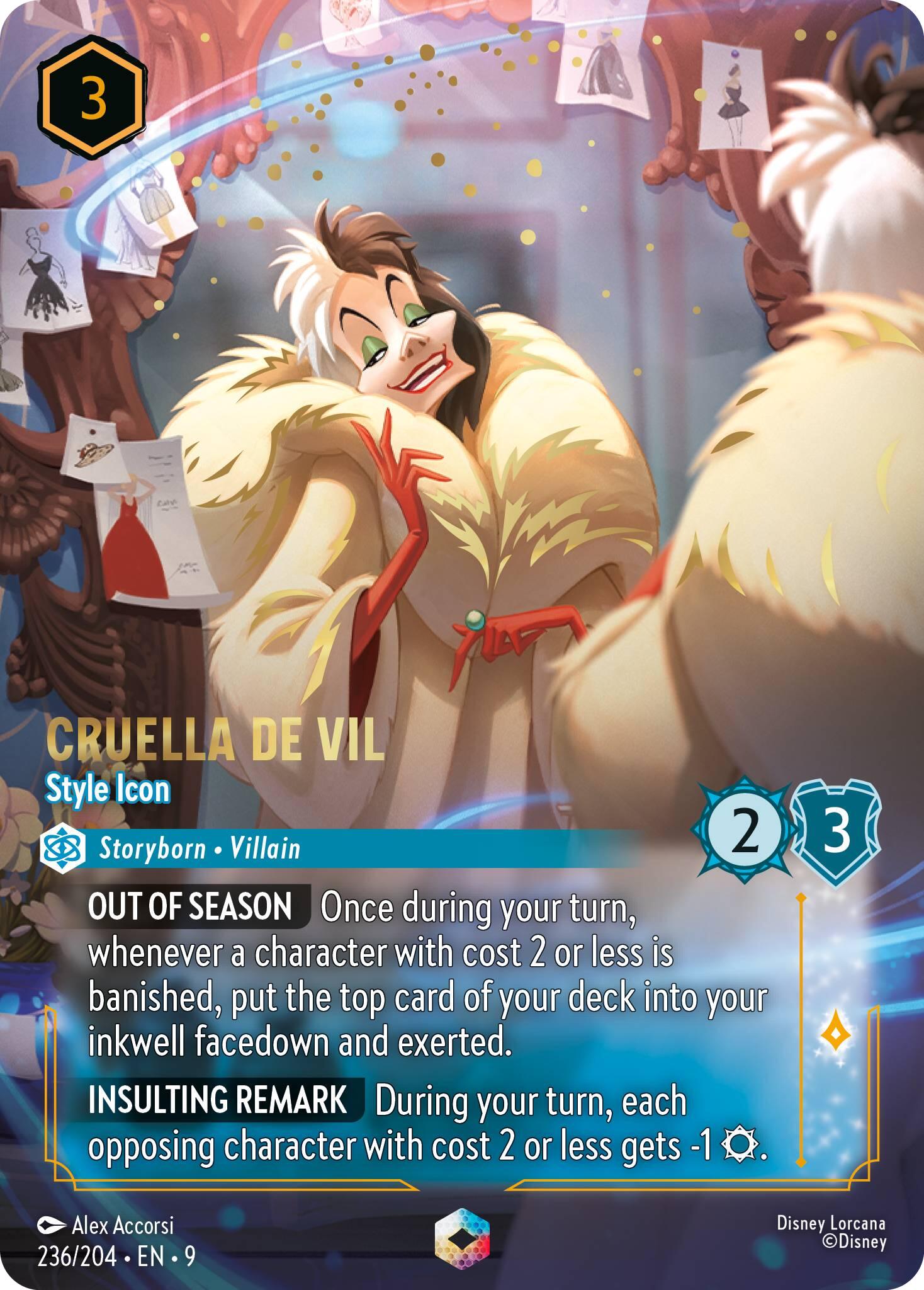 Cruella De Vil - Style Icon (Enchanted) (236/204) [Fabled] | Cards and Coasters CA