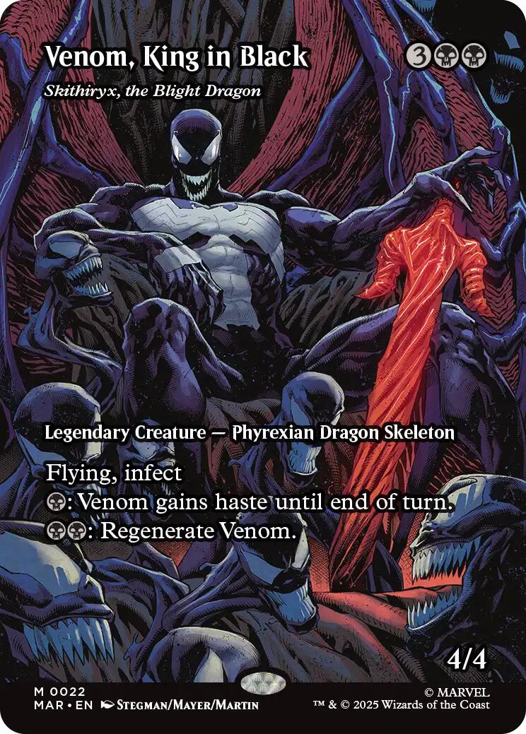 Venom, King in Black - Skithiryx, the Blight Dragon (Borderless) [Marvel's Spider-Man: Eternal-Legal] | Cards and Coasters CA